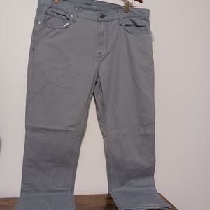 Old Navy pants men's straight leg relaxed 38x30 Gray pockets zipper button NWT